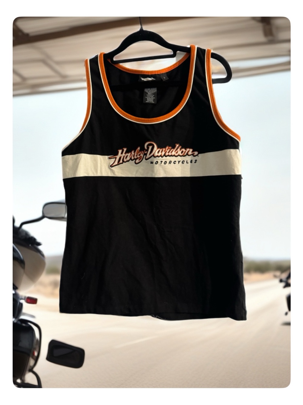 Harley-Davidson Black Tank with Orange Trim